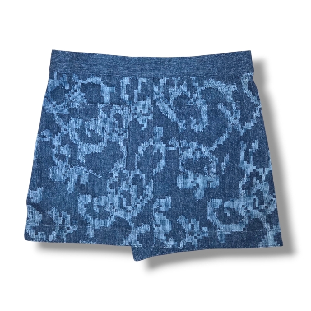 Rag & Bone Marina Denim-Jacquard Mini Wrap Skirt - Picture 7 of 9